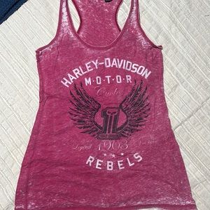 Women’s size medium red Harley Davidson distressed tank top